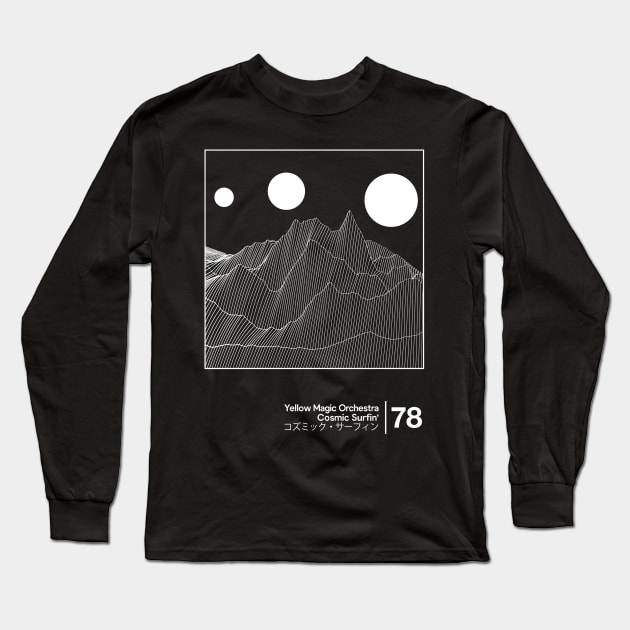 Cosmic Surfin' / Minimal Style Fan Design Long Sleeve T-Shirt by saudade